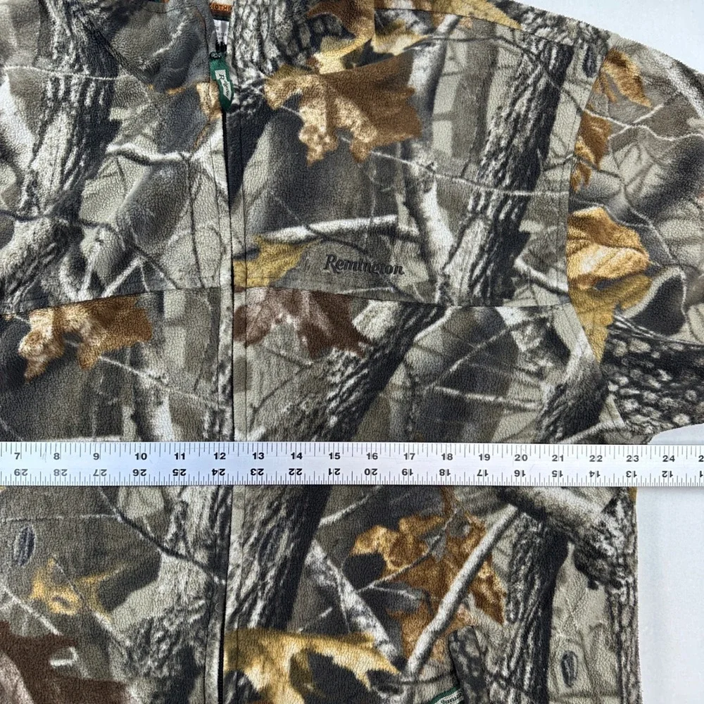 Vtg Remington Fleece Jacket Mens Large Hardwood HD Camo Full Zip Outdoor Hunting